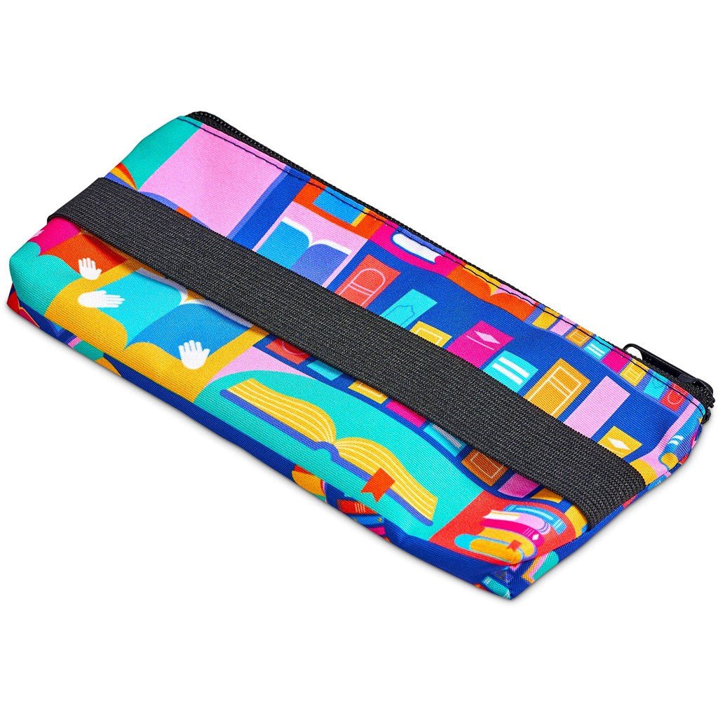 Pre - Production Sample Hoppla Scribbler Polyester Large Pencil Case To Fit An A5 Notebook - Brand your company Logo! Get a quote - Promo Lingo