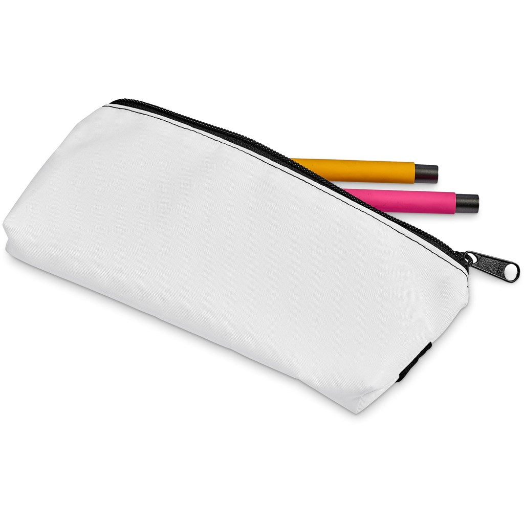 Pre - Production Sample Hoppla Scribbler Polyester Large Pencil Case To Fit An A5 Notebook - Brand your company Logo! Get a quote - Promo Lingo