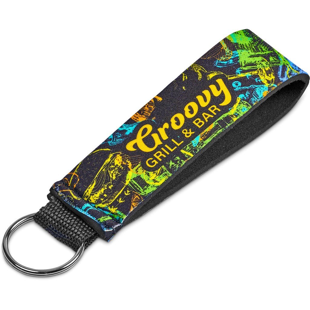Pre - Production Sample Hoppla Two Ocean Neoprene Wrist Keyring - Brand your company Logo! Get a quote - Promo Lingo