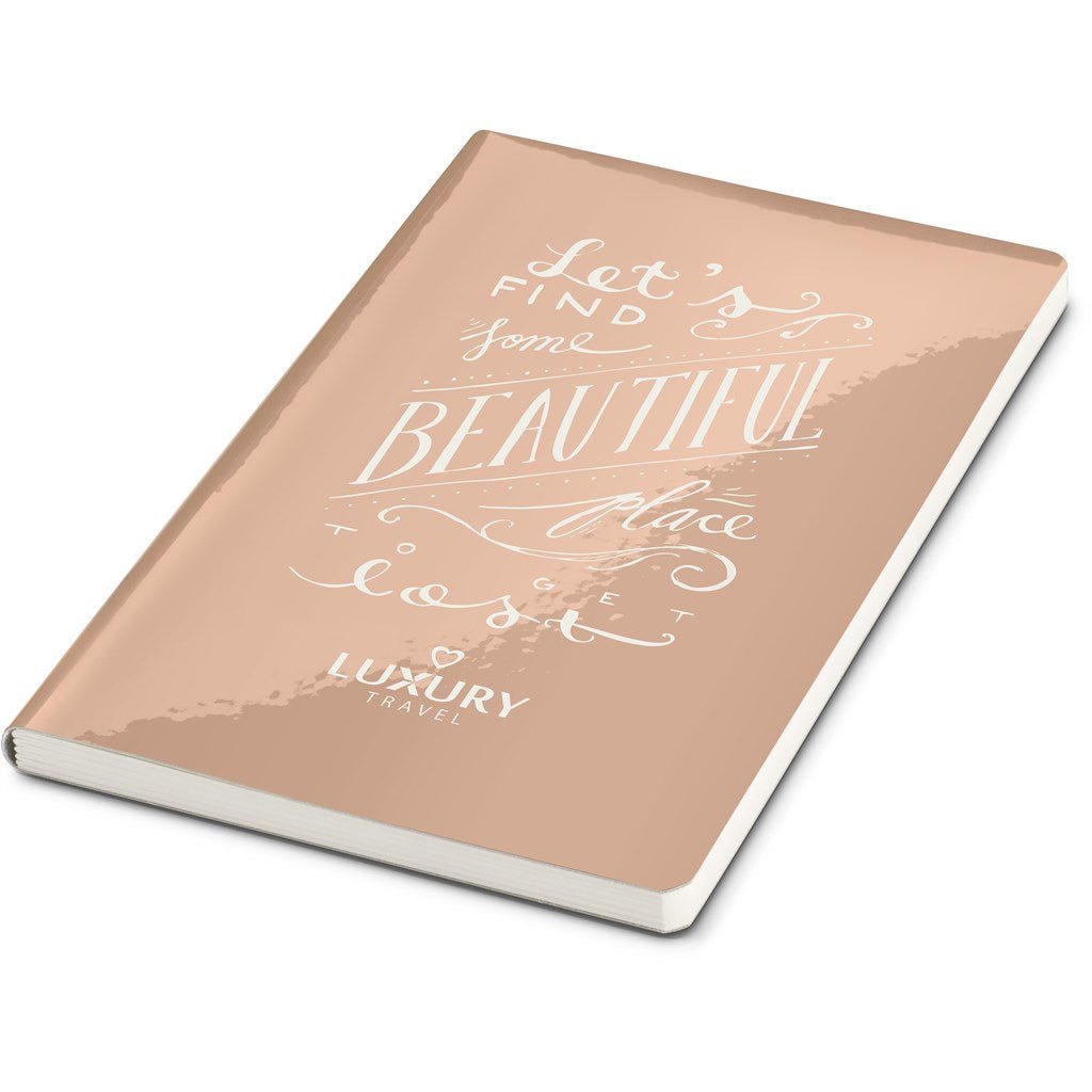 Reflections A5 Soft Cover Notebook - Rose Gold - Brand your company Logo! Get a quote - Promo Lingo