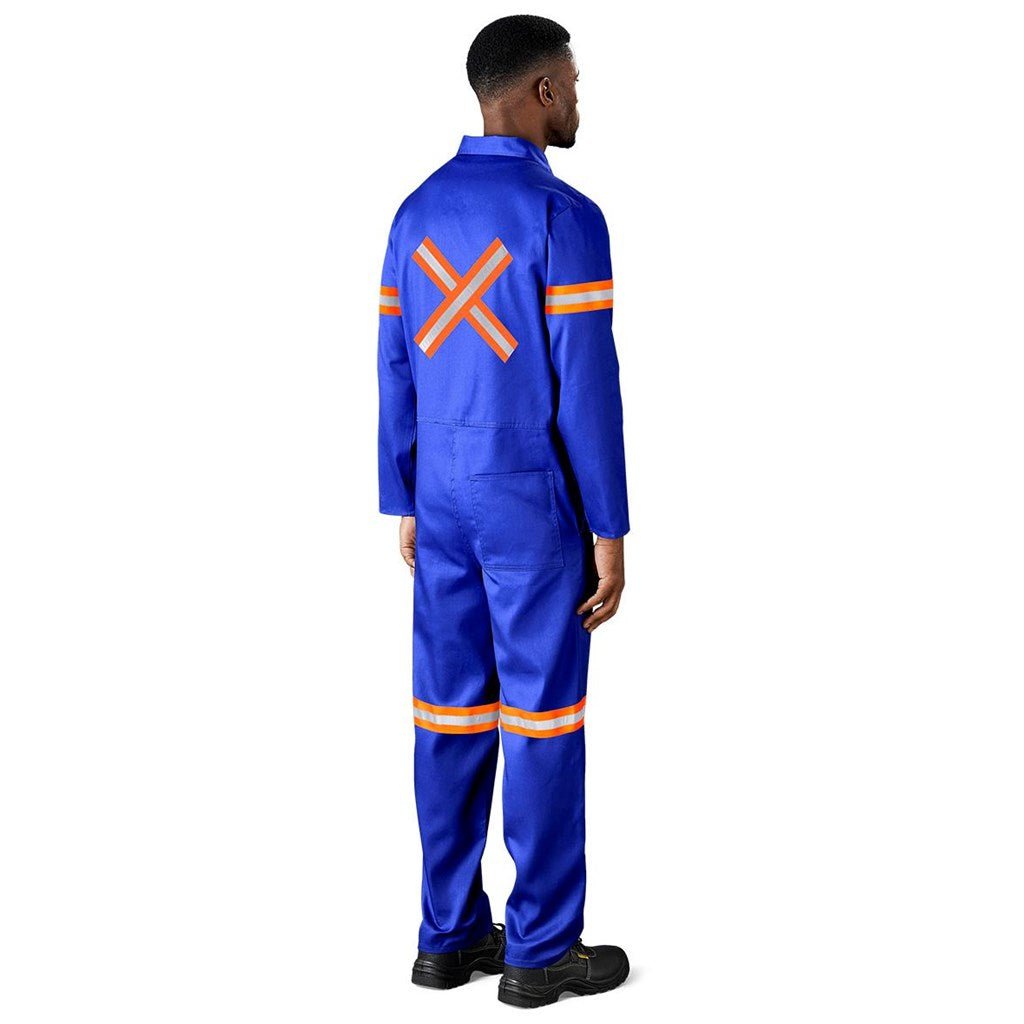 Safety Polycotton Boiler Suit - Reflective Arms Legs & Back - Orange Tape - Brand your company Logo! Get a quote - Promo Lingo