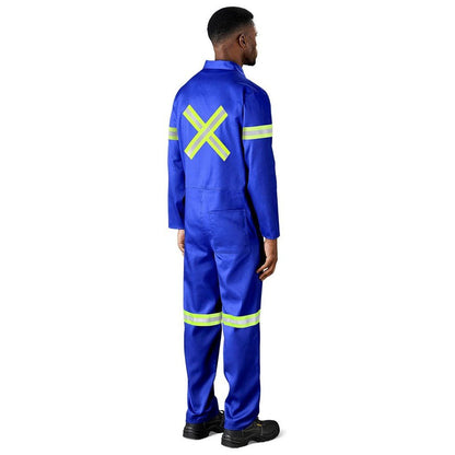 Safety Polycotton Boiler Suit - Reflective Arms Legs & Back - Yellow Tape - Brand your company Logo! Get a quote - Promo Lingo