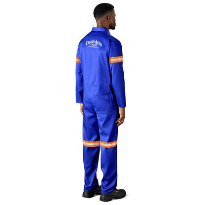 Safety Polycotton Boiler Suit - Reflective Arms & Legs - Orange Tape - Brand your company Logo! Get a quote - Promo Lingo