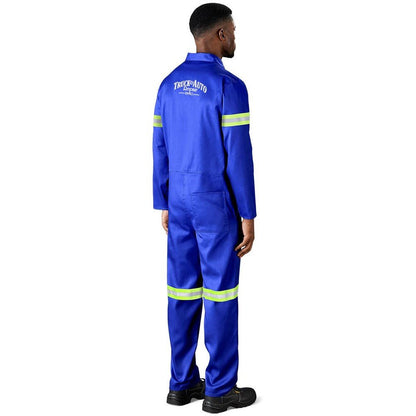 Safety Polycotton Boiler Suit - Reflective Arms & Legs - Yellow Tape - Brand your company Logo! Get a quote - Promo Lingo