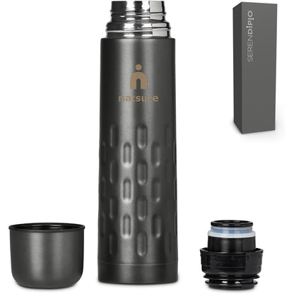 Serendipio Binary Stainless Steel Vacuum Flask - 500ml Design - Brand your company Logo! Get a quote - Promo Lingo