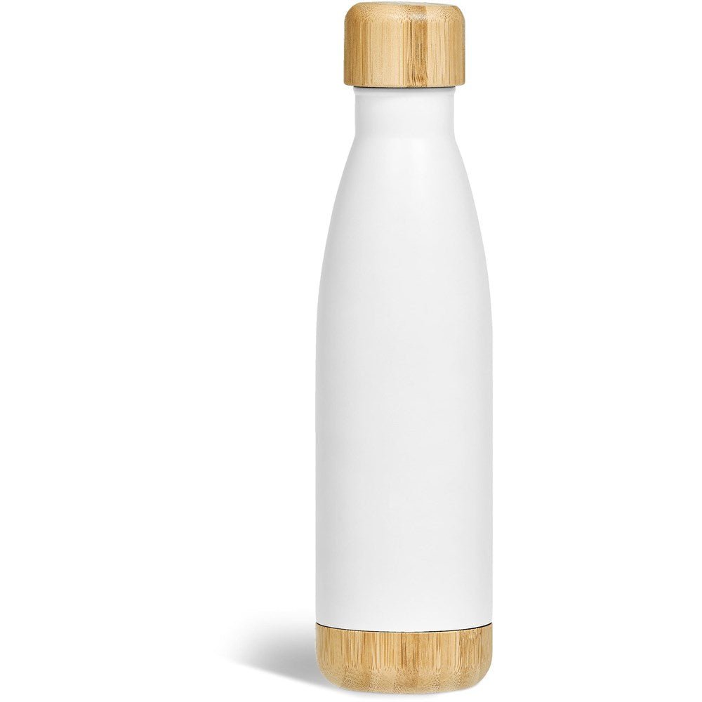 Serendipio Heritage Stainless Steel & Bamboo Vacuum Water Bottle – 500ml for Hot or Cold Drinks - Brand your company Logo! Get a quote - Promo Lingo