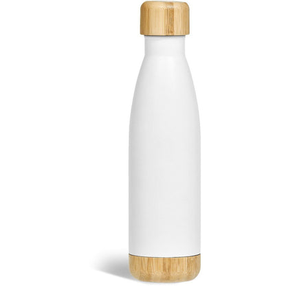 Serendipio Heritage Stainless Steel & Bamboo Vacuum Water Bottle – 500ml for Hot or Cold Drinks - Brand your company Logo! Get a quote - Promo Lingo