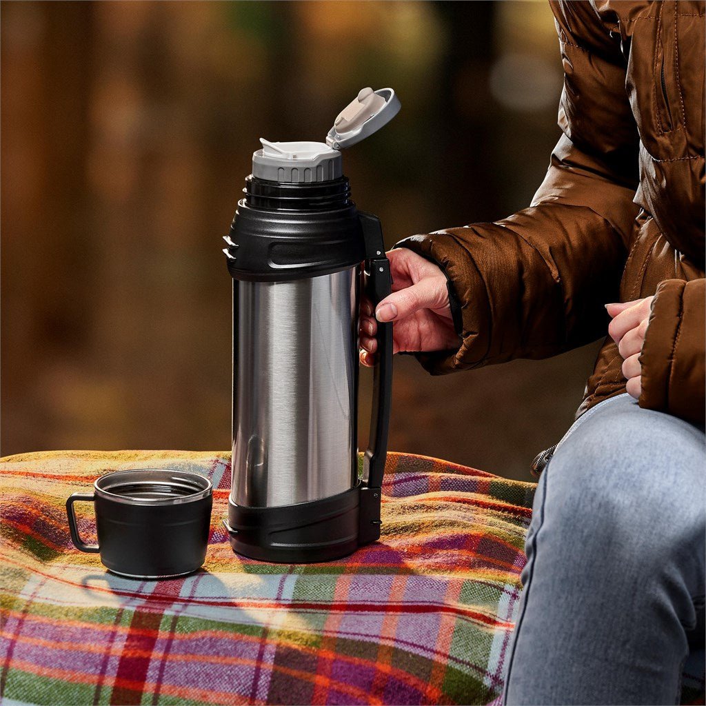 Serendipio Highlander Vacuum Flask – 1.2 Litre - S Adventure Ready - Brand your company Logo! Get a quote - Promo Lingo