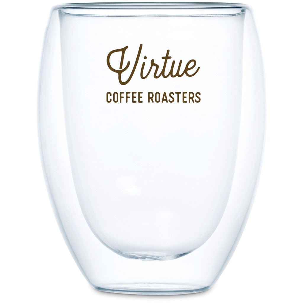 Serendipio Lorenzo Glass Double - Wall Cup - 350ml Elegant Design - Brand your company Logo! Get a quote - Promo Lingo