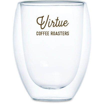 Serendipio Lorenzo Glass Double - Wall Cup - 350ml Elegant Design - Brand your company Logo! Get a quote - Promo Lingo