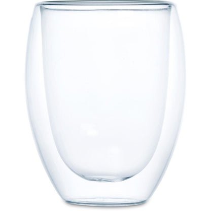 Serendipio Lorenzo Glass Double - Wall Cup - 350ml Elegant Design - Brand your company Logo! Get a quote - Promo Lingo