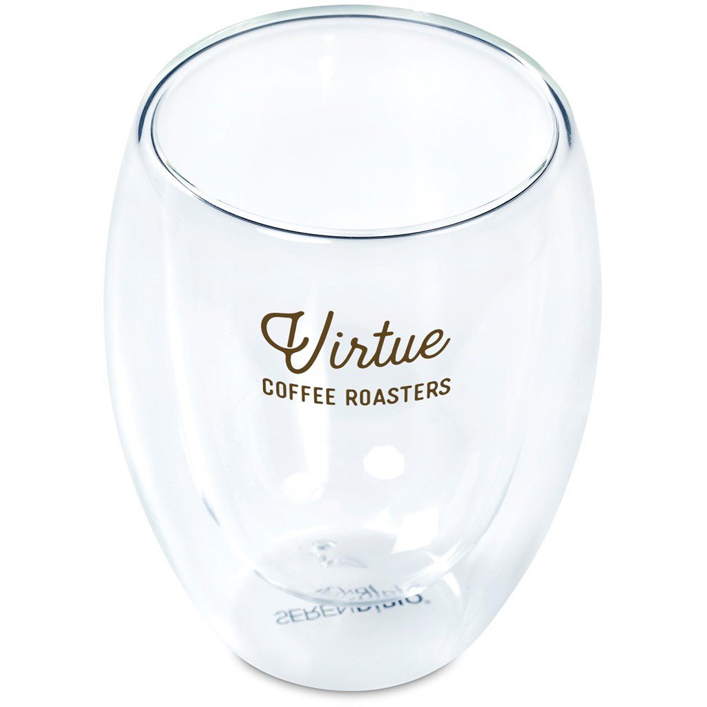 Serendipio Lorenzo Glass Double - Wall Cup - 350ml Elegant Design - Brand your company Logo! Get a quote - Promo Lingo