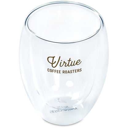 Serendipio Lorenzo Glass Double - Wall Cup - 350ml Elegant Design - Brand your company Logo! Get a quote - Promo Lingo