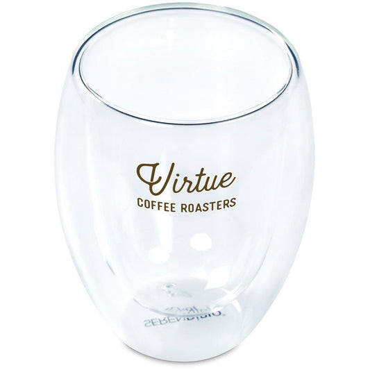 Serendipio Lorenzo Glass Double - Wall Cup - 350ml Elegant Design - Brand your company Logo! Get a quote - Promo Lingo