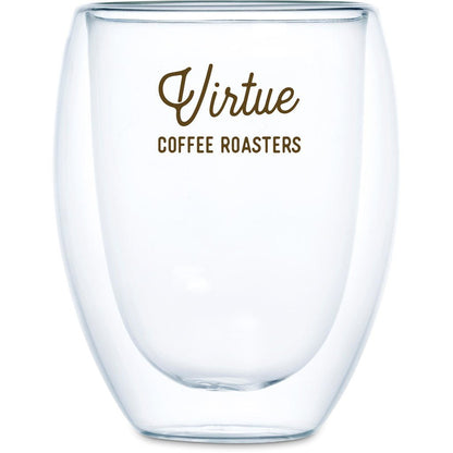 Serendipio Lorenzo Glass Double - Wall Cup - 350ml Elegant Design - Brand your company Logo! Get a quote - Promo Lingo