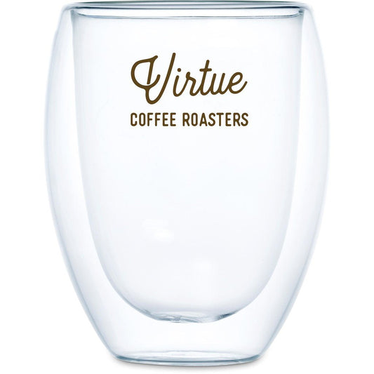 Serendipio Lorenzo Glass Double - Wall Cup - 350ml Elegant Design - Brand your company Logo! Get a quote - Promo Lingo