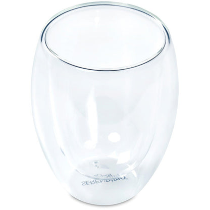 Serendipio Lorenzo Glass Double - Wall Cup - 350ml Elegant Design - Brand your company Logo! Get a quote - Promo Lingo