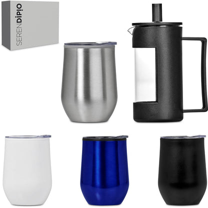 Serendipio Madison Coffee Set for Hot and Cold Drinks - Brand your company Logo! Get a quote - Promo Lingo