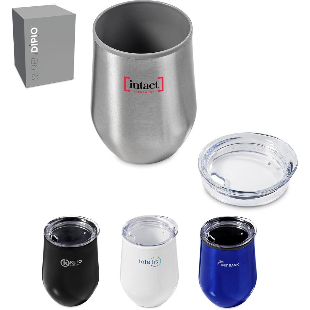 Serendipio Madison Stainless Steel & Plastic Double - Wall Tumbler - 350ml for Hot or Cold Drinks - Brand your company Logo! Get a quote - Promo Lingo