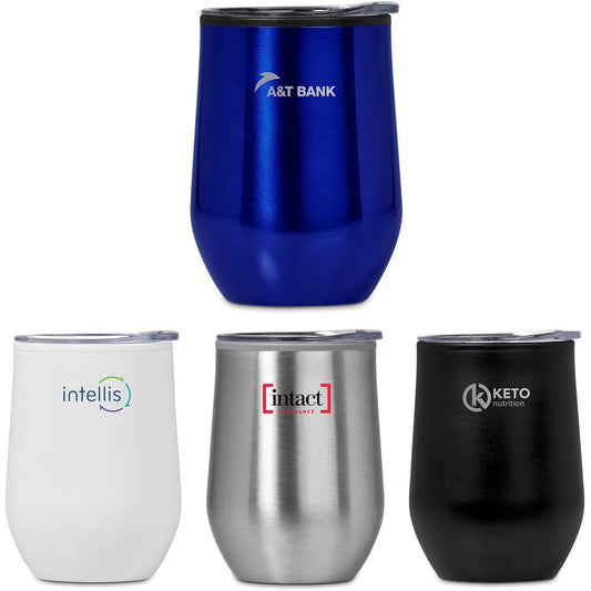 Serendipio Madison Stainless Steel & Plastic Double - Wall Tumbler - 350ml for Hot or Cold Drinks - Brand your company Logo! Get a quote - Promo Lingo