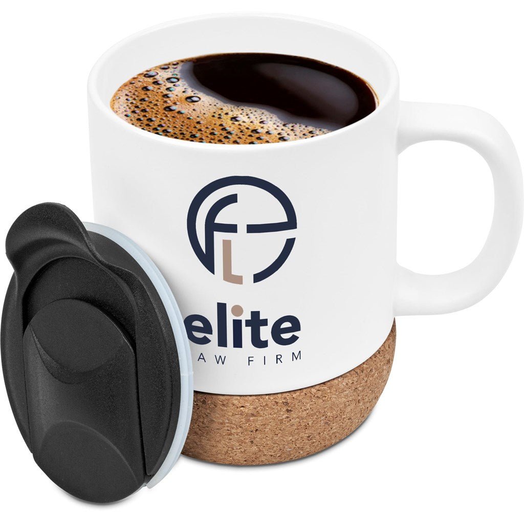 Serendipio Sienna Cork & Ceramic Sublimation Coffee Mug 340ml - Brand your company Logo! Get a quote - Promo Lingo
