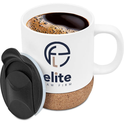 Serendipio Sienna Cork & Ceramic Sublimation Coffee Mug 340ml - Brand your company Logo! Get a quote - Promo Lingo