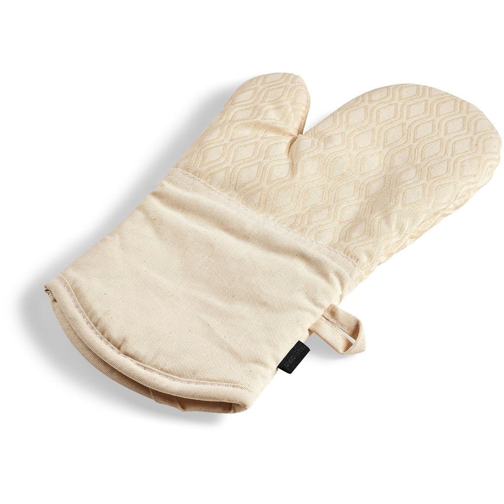 Serendipio Tanoreen Oven Glove Pair - Natural Cotton Comfort - Brand your company Logo! Get a quote - Promo Lingo