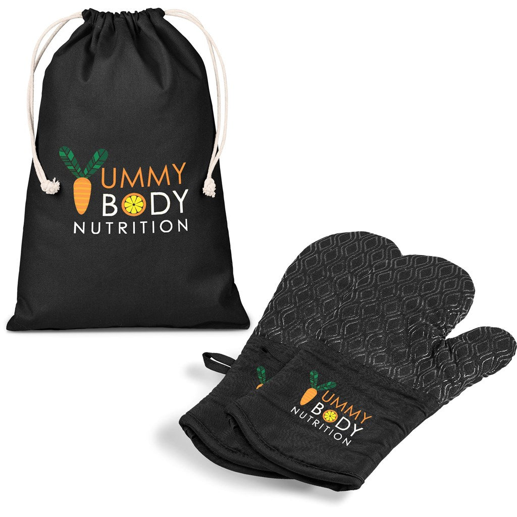 Serendipio Tanoreen Oven Glove Pair with Drawstring Pouch - Brand your company Logo! Get a quote - Promo Lingo