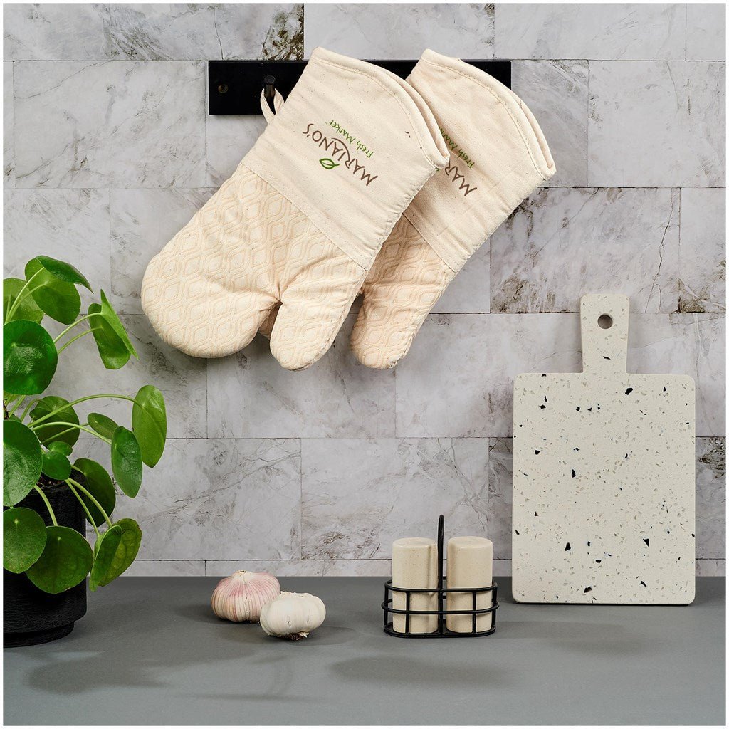 Serendipio Tanoreen Oven Glove Pair with Drawstring Pouch - Brand your company Logo! Get a quote - Promo Lingo