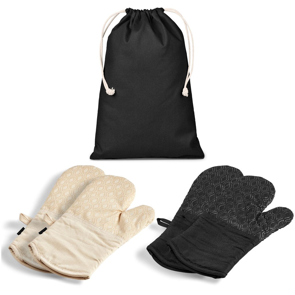 Serendipio Tanoreen Oven Glove Pair with Drawstring Pouch - Brand your company Logo! Get a quote - Promo Lingo
