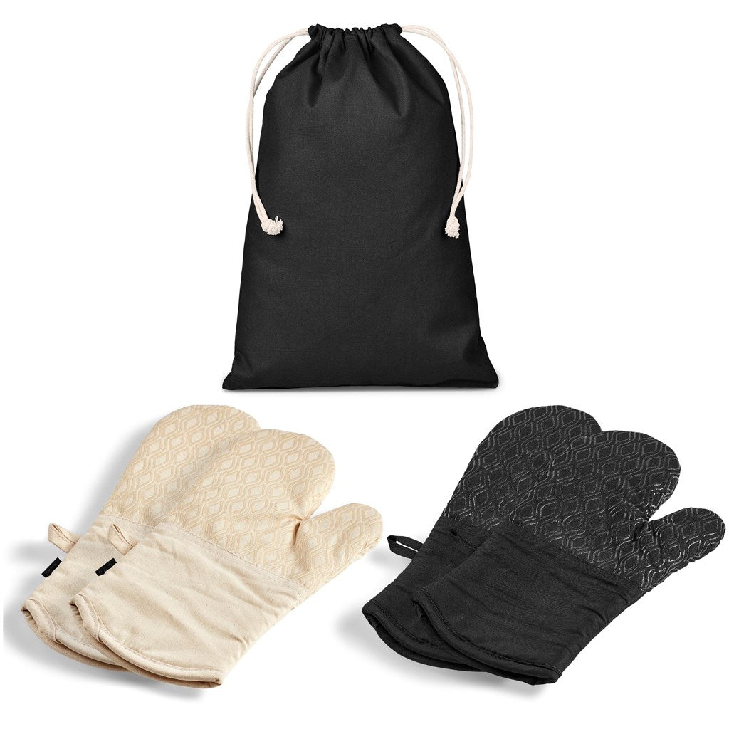 Serendipio Tanoreen Oven Glove Pair with Drawstring Pouch - Brand your company Logo! Get a quote - Promo Lingo