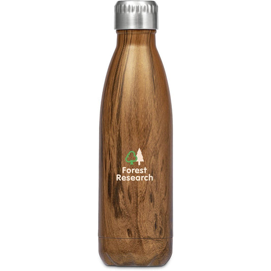 Serendipio Woodbury Stainless Steel Vacuum Water Bottle - 500ml Classic Wood Grain Design - Brand your company Logo! Get a quote - Promo Lingo
