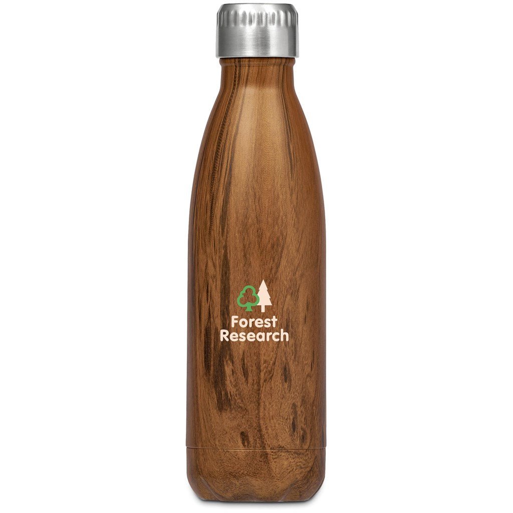 Serendipio Woodbury Stainless Steel Vacuum Water Bottle - 500ml Classic Wood Grain Design - Brand your company Logo! Get a quote - Promo Lingo