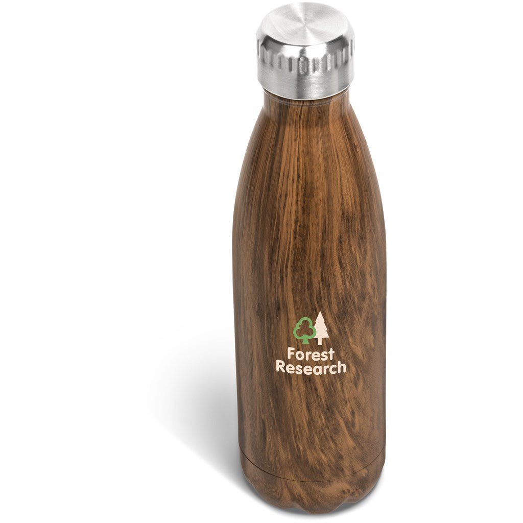 Serendipio Woodbury Stainless Steel Vacuum Water Bottle - 500ml Classic Wood Grain Design - Brand your company Logo! Get a quote - Promo Lingo