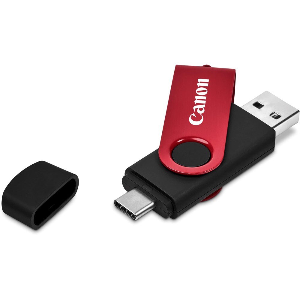 Shuffle Gyro Black Flash Drive – 8GB - Brand your company Logo! Get a quote - Promo Lingo