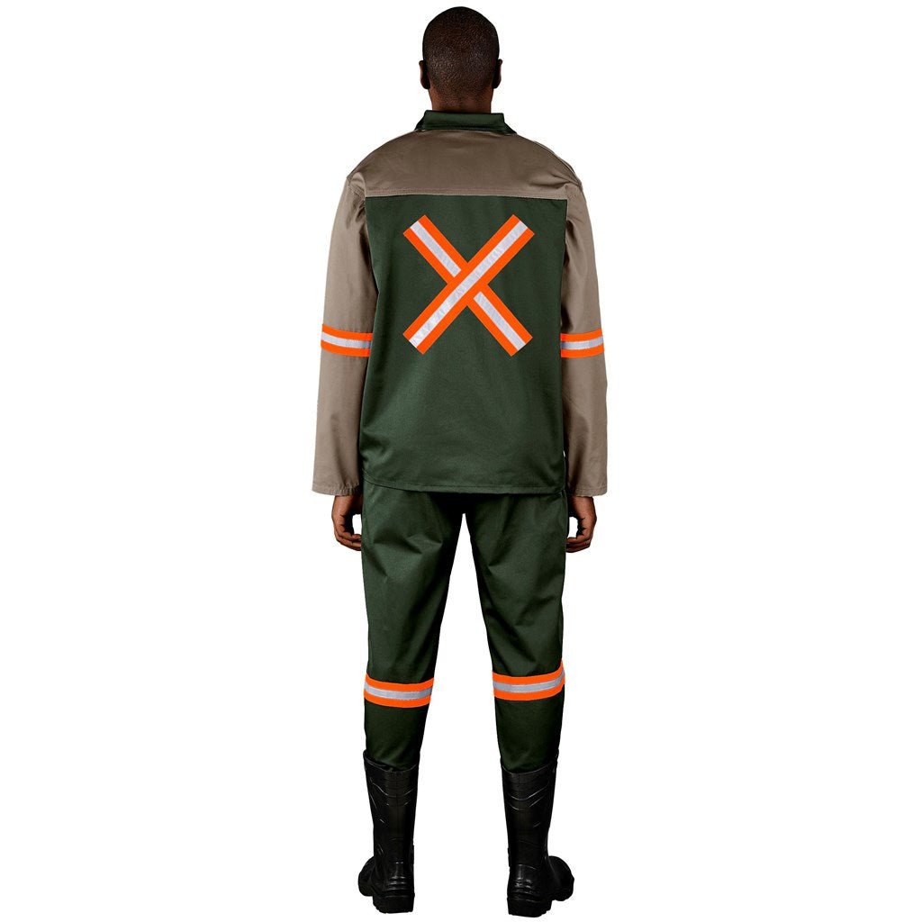 Site Premium Two - Tone Polycotton Jacket - Reflective Arms & Back - Orange Tape - Brand your company Logo! Get a quote - Promo Lingo