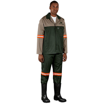 Site Premium Two - Tone Polycotton Jacket - Reflective Arms & Back - Orange Tape - Brand your company Logo! Get a quote - Promo Lingo