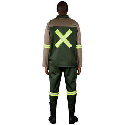 Site Premium Two - Tone Polycotton Jacket - Reflective Arms & Back - Yellow Tape - Brand your company Logo! Get a quote - Promo Lingo