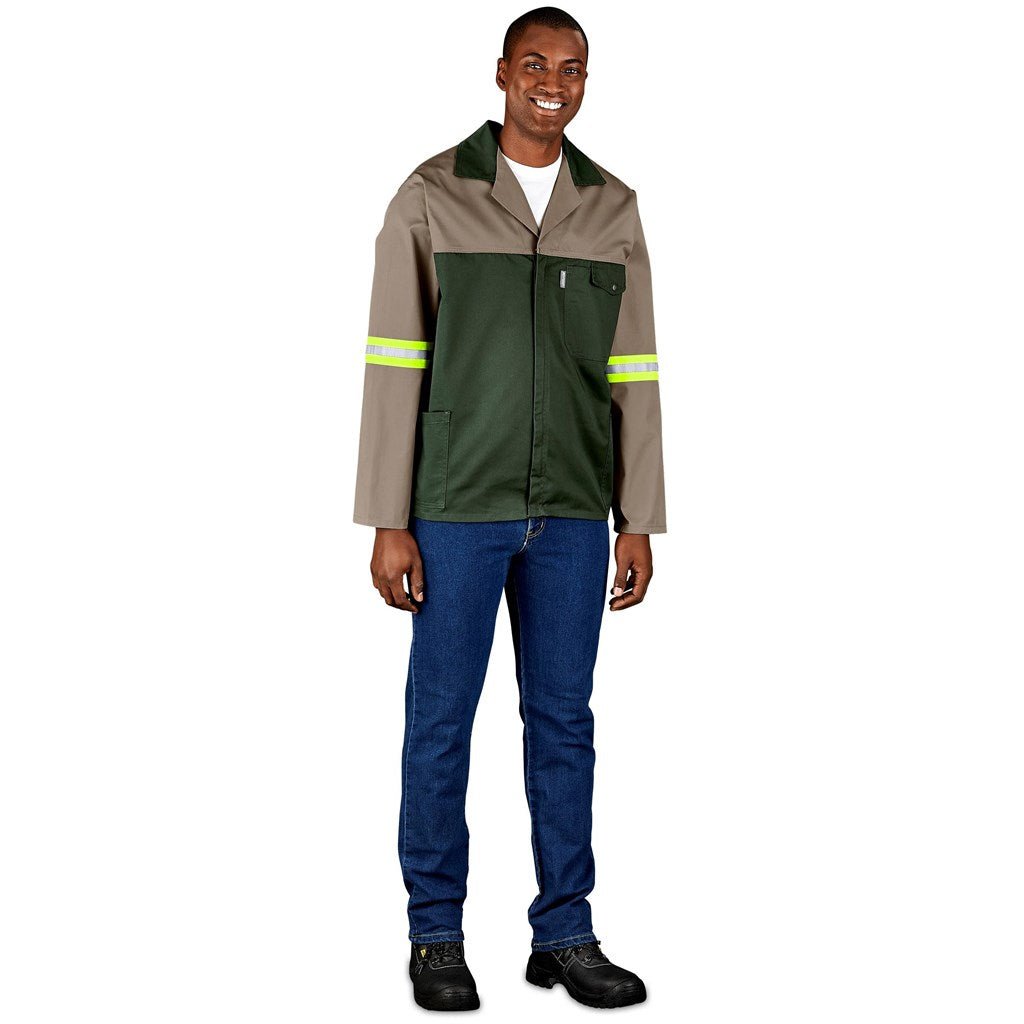 Site Premium Two - Tone Polycotton Jacket - Reflective Arms - Yellow Tape - Brand your company Logo! Get a quote - Promo Lingo