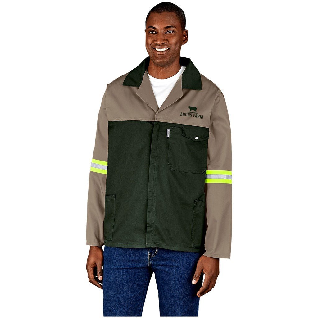 Site Premium Two - Tone Polycotton Jacket - Reflective Arms - Yellow Tape - Brand your company Logo! Get a quote - Promo Lingo