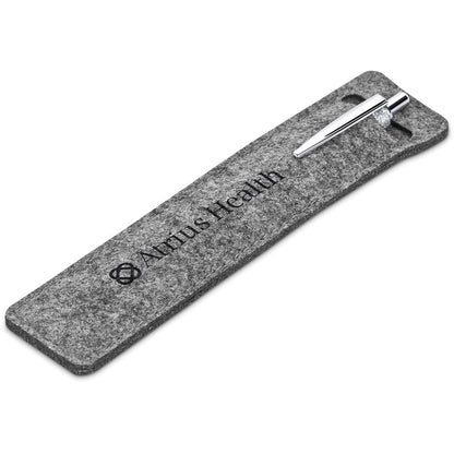Sparkle Ball Pen In Felt Pouch - Brand your company Logo! Get a quote - Promo Lingo