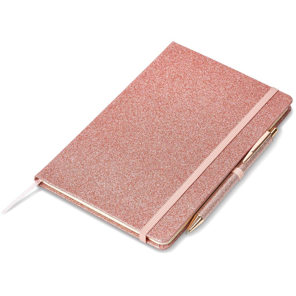 Sparkle Notebook & Pen Set - Brand your company Logo! Get a quote - Promo Lingo