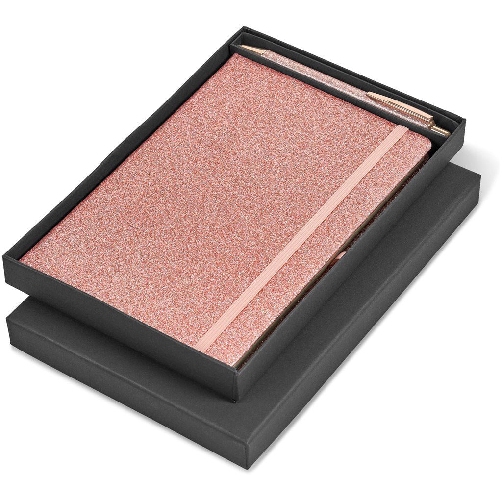 Sparkle Notebook & Pen Set - Brand your company Logo! Get a quote - Promo Lingo