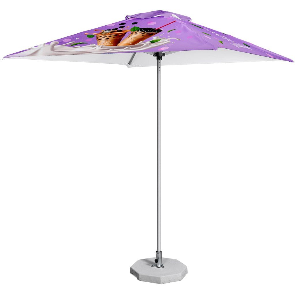 Sublimated Parasol Single Round Pole 2 x 2m - Brand your company Logo! Get a quote - Promo Lingo