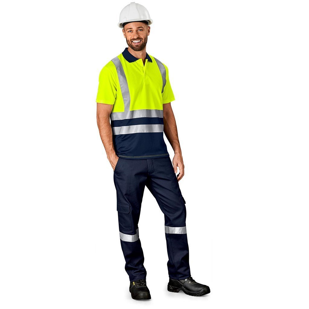 Surveyor Two - Tone Hi - Viz Reflective Golf Shirt - Brand your company Logo! Get a quote - Promo Lingo