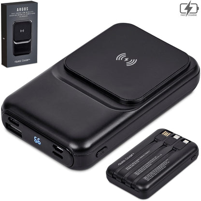 Swiss Cougar Argos Fast Charge 20W Wireless Charging Magnetic Power Bank - 10000mAh - Brand your company Logo! Get a quote - Promo Lingo
