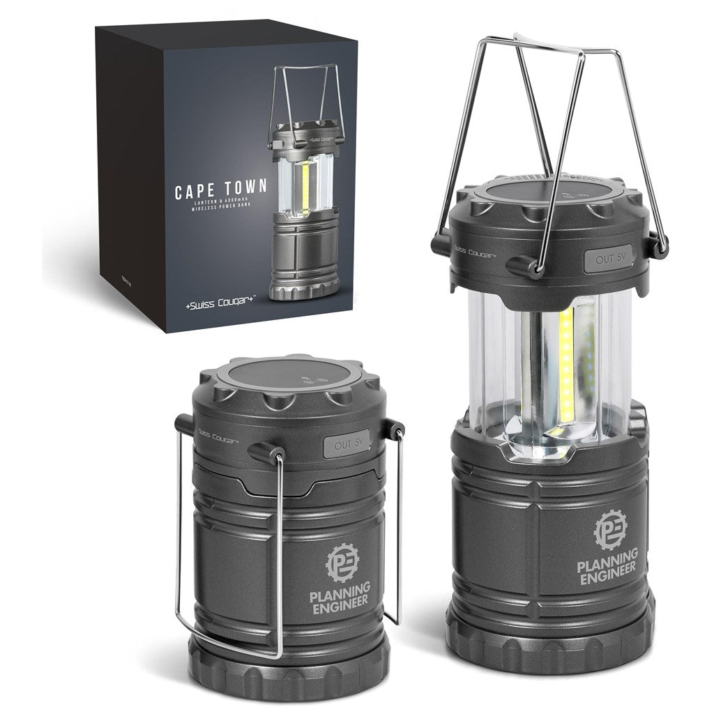 Swiss Cougar Cape Town Lantern & Wireless Charging Power Bank - 4,000mAh - Brand your company Logo! Get a quote - Promo Lingo