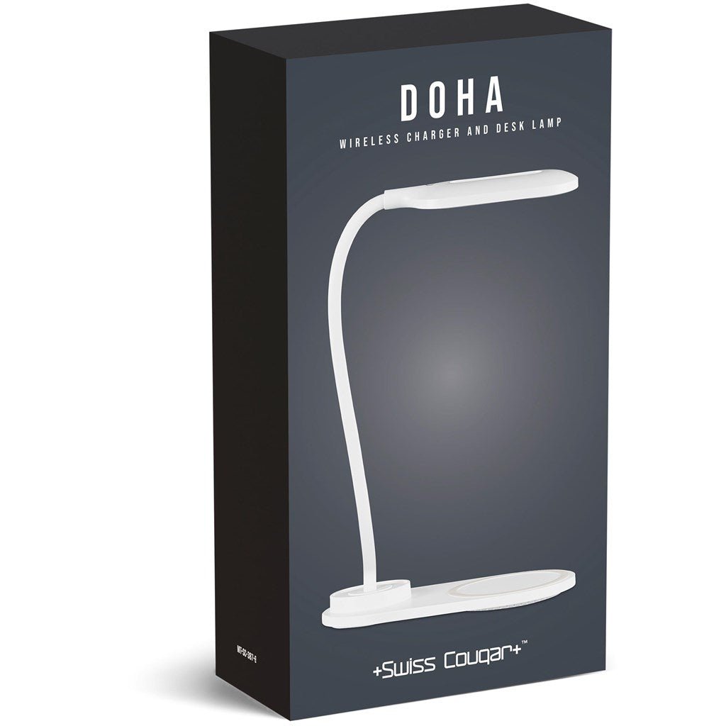 Swiss Cougar Doha Wireless Charger & Desk Lamp - Brand your company Logo! Get a quote - Promo Lingo