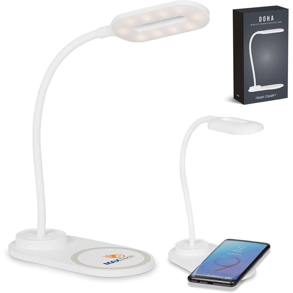 Swiss Cougar Doha Wireless Charger & Desk Lamp - Brand your company Logo! Get a quote - Promo Lingo