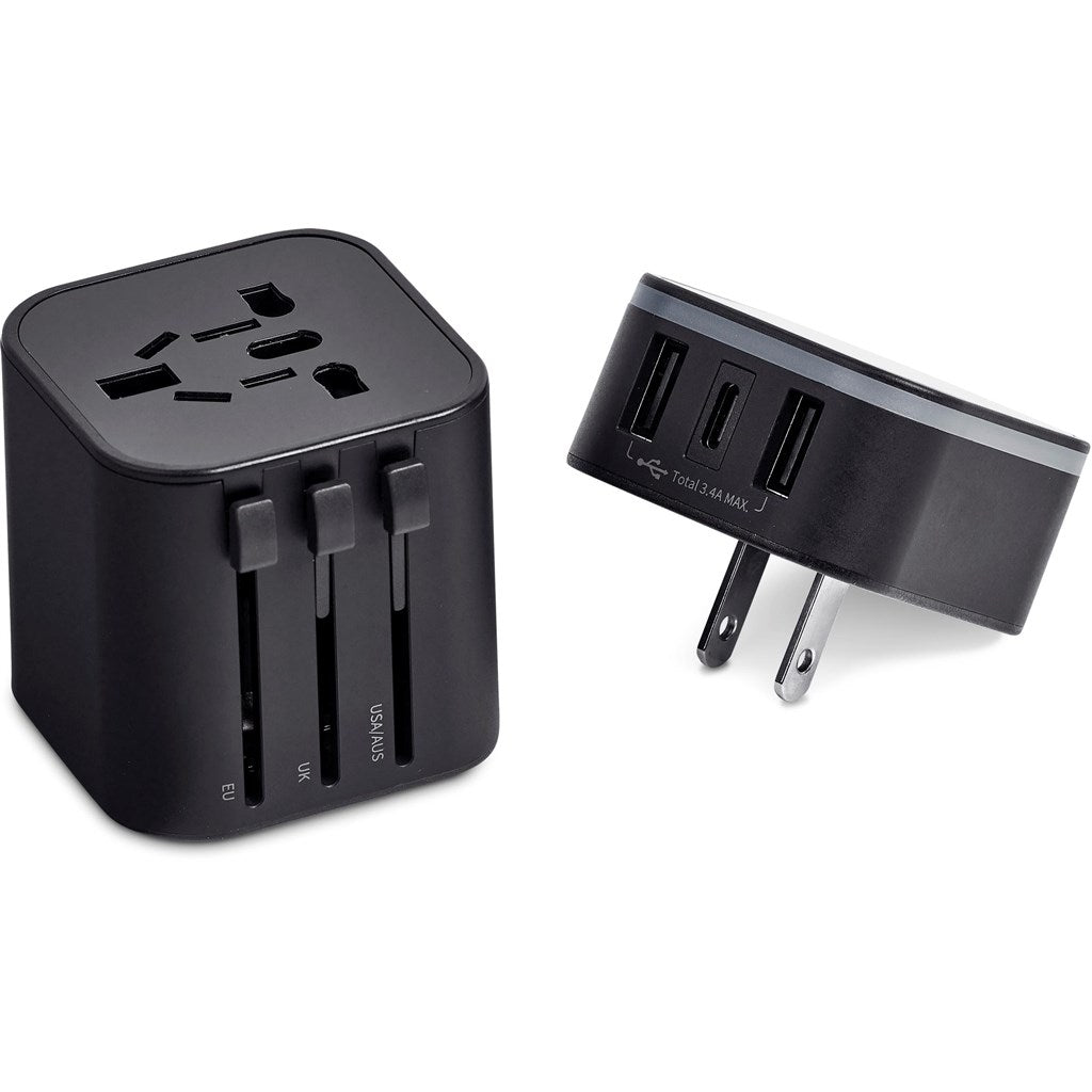 Swiss Cougar Frankfurt World Travel Adaptor - Brand your company Logo! Get a quote - Promo Lingo